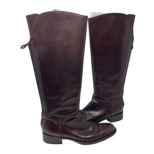 LORO PIANA dark brown leather WELLINGTON RIDING Boots Shoes sz 38 US 8